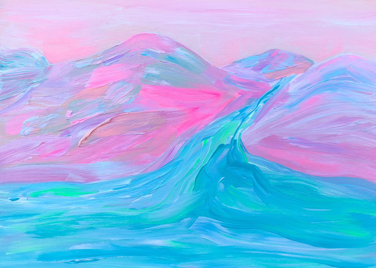 "Vibrant Mountain Stream" Original Painting